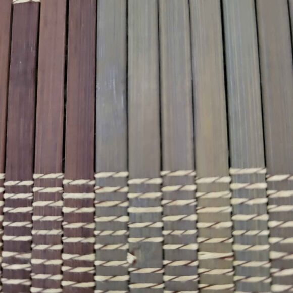 4 Bamboo Placemats MCM Neutral Black Brown Gray Wood - Picture 3 of 5